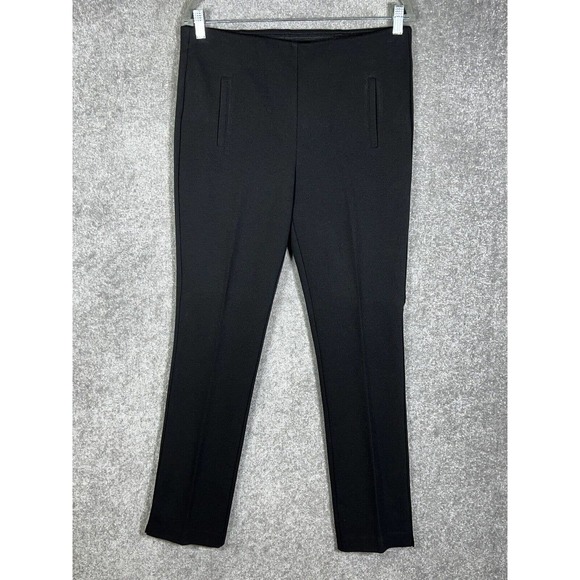 Chicos Pull On Elastic Waist Pants Womens Size 1 US Size‎ 8 Stretch Black - Picture 1 of 11